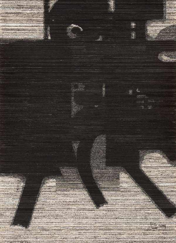 JEONG GWANG HEE 郑光熙 Thoughts Transcend the Object 思想超脱对象, 2021 Traditional Hanji paper (old book paper) 传统韩纸（古书书页） 270 x 197 cm